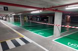Wegmarkering parkeerplek laadpunt symbool P-stekker - wegenverf groen RAL 6024
