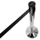 Poteaux de guidage chromés avec ruban noir 2,3 m - Lot de 2