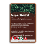 Informatiebord huisregels voor camping en recreatieparken