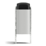 R2 duurzame afvalbak - 50 liter - Zilver aluminium