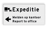 Routebord expeditie met eigen tekst en pijl