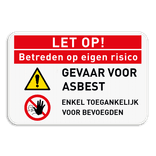 Veiligheidsbord Gevaar voor asbest