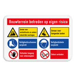 Toegangsbord voor eigen terrein met 6 pictogrammen