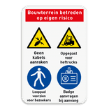 Terreinbord | Logo + 4 pictogrammen en tekst