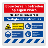 Werfbord met veiligheidsinstructies