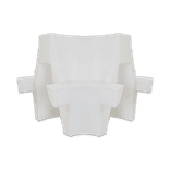Séparateur de voie d'angle 90° en plastique 430x580x550mm – rouge/blanc – remplissable à l'eau ou au sable