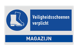 Veiligheidsbord voor magazijn met 1 pictogram + banner
