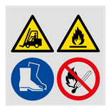 Veiligheidsbord voor magazijn - 4 pictogrammen