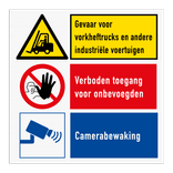 Veiligheidsbord voor magazijn - 3 pictogrammen