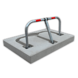 Versenkbarer Parkplatzbügel 835×400×48 mm mit Betonfundament