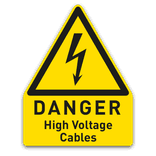 Waarschuwingssticker 80x100mm zelfklevend - High Voltage Cables