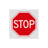 Stopbord reflecterend - sticker, magneet of vlak bord