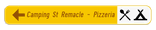 Panneau directionnel - Hôtel, restaurant, camping - Gauche + picto
