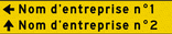 Panneau directionnel d’entreprise jaune/noir – largeur 1000mm - 2 lignes 200mm de haut