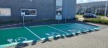 Marquage au sol place de parking borne de recharge – symbole P-prise – peinture routière verte RAL 6024
