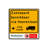 Omleidingsbord volg route met bedrijfslogo - reflecterend