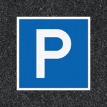 Marquage thermoplastique parking - plusieurs dimensions - bleu et blanc
