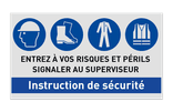 Panneau de sécurité | 4 Pictogrammes + bannière