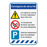 Panneau de sécurité | 3 symboles - texte - bannières