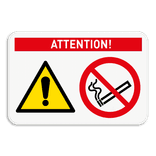 Panneau de sécurité avec 2 symboles et bannière