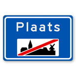 Plaatsnaambord 1000x650mm RVV H02a - Einde bebouwde kom