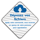 Panneau d'information en forme de losange réfléchissant avec votre propre impression