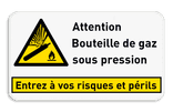 Panneau d'avertissement W029 - Texte personnalisable + bannière