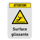 Panneau d'avertissement - Surface glissante