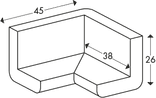 Hoekstuk kunststof 2-zijdig 26x19mm type E - zelfklevend