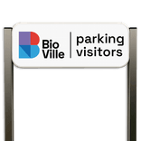 Parkeerplaats infobord - Aluminium geborstelde staanders + eigen ontwerp