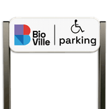 Parkeerplaats infobord - Aluminium geborstelde staanders + eigen ontwerp