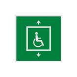 Autocollant ou panneau - E030 - E070 - Ascenseur d'évacuation pour personne à mobilité réduite