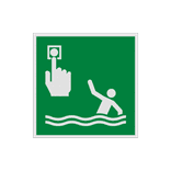 Autocollant ou panneau - E069 - Point d'appel pour personne passée par-dessus bord