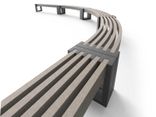Banc public bicolore sans dossier en plastique recyclé - Govaplast - modèle Canvas (30 degrés)