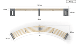 Parkbank zonder rugleuning - Bicolor - type Canvas Arc