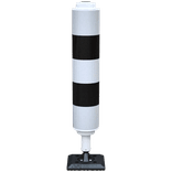 Verkeerszuil BB21 zwart/wit Ø160mm - Veerpaal kunststof flexibel - reflecterend