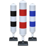 Verkeerszuil BB21 blauw/wit Ø160mm - Veerpaal kunststof flexibel - reflecterend