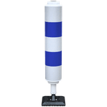 Verkeerszuil BB21 blauw/wit Ø160mm - Veerpaal kunststof flexibel - reflecterend