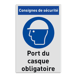 Panneau d'obligation - M014 - Port du casque est obligatoire