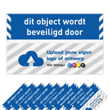 Raamsticker set dit object wordt beveiligd door + bedrijfslogo - reflecterend
