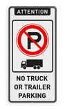 Verkeersbord no truck or trailer parking - reflecterend