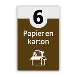 Informatiebord afval recycling - papier en karton - reflecterend