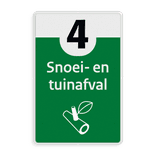 Informatiebord afval recycling - snoei en tuinafavl - reflecterend
