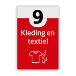 Informatiebord afval recycling - kleding en textiel - reflecterend