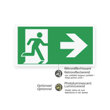 Panneau de sortie de secours | Standard ISO 7010 plat réfléchissant