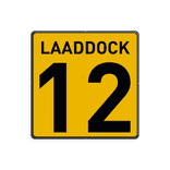 Laaddock nummerbord geel/zwart - reflecterend
