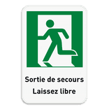 Panneau de sauvetage - E001 - Sortie de secours avec texte