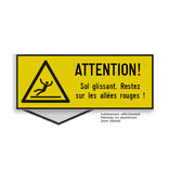 Panneau de danger - Sol glissant - impression personnalisée