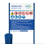 Informatiebord toegang terrein veiligheidsregels met staanders Ø70 + eigen ontwerp reflecterend