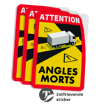Officiële dode hoek sticker voor vrachtverkeer - 170x250mm - Reflecterend!